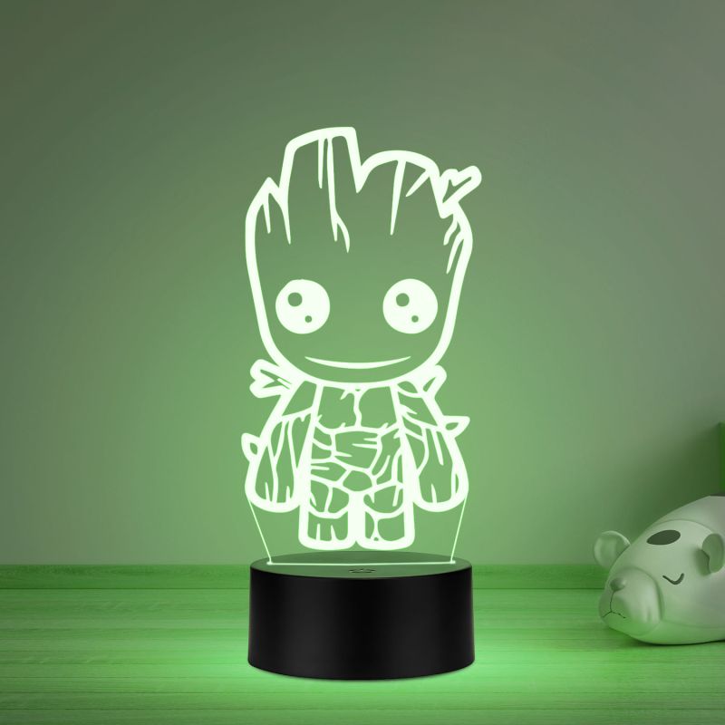 3D Cute Groot Led Night Lamp with Multicolored Birthday Gifts Kids and Kid Room Decor